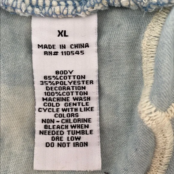 Boho Embroidered Lace-Trim Dress in Light Blue Tie-Dye - Picture 8 of 8